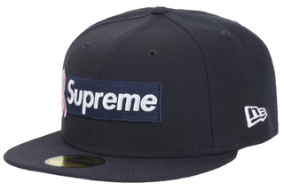 Supreme x New Era Breast Cancer Awareness Box Logo Fitted Hat Navy