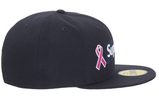 Supreme x New Era Breast Cancer Awareness Box Logo Fitted Hat Navy