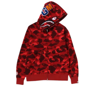 BAPE Color Camo Shark Full Zip Hoodie (FW24) Red