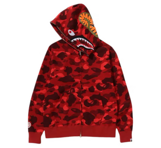 BAPE Color Camo Shark Full Zip Hoodie (FW24) Red