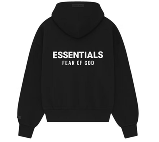 Fear Of God Essentials Classic Full Zip-Up Hoodie Jet Black