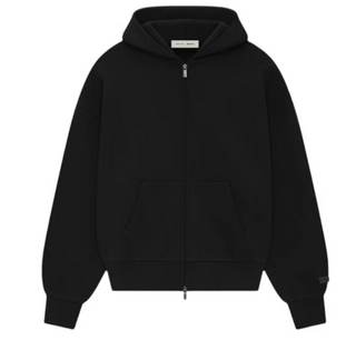 Fear Of God Essentials Classic Full Zip-Up Hoodie Jet Black