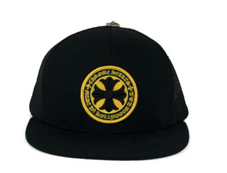 Chrome Hearts Pluse Cross Seal Trucker Hat Black/Yellow