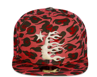 Hellstar Cheetah Fitted Hat Red