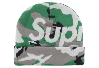 Supreme Camo Big Logo Beanie Green Camo