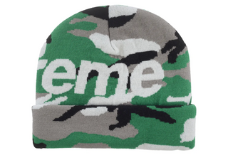 Supreme Camo Big Logo Beanie Green Camo