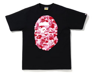 BAPE ABC Camo Big Ape Head Tee Black/Pink
