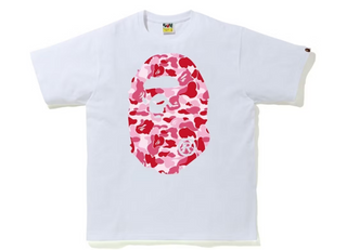 BAPE ABC Camo Big Ape Head Tee White/Pink