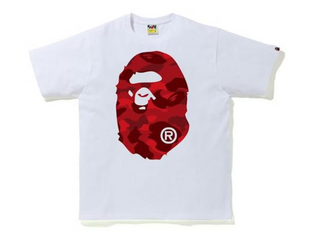 BAPE Color Camo Big Ape Head Tee White/Red