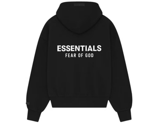 Fear of God Essentials Classic Fleece Zip-Up Hoodie Jet Black
