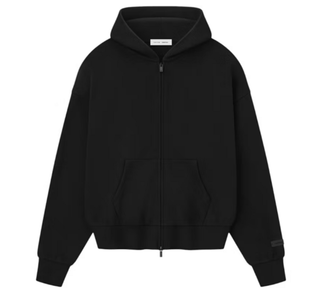 Fear of God Essentials Classic Fleece Zip-Up Hoodie Jet Black