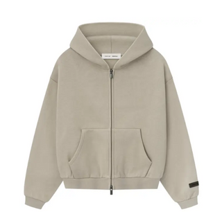 Fear of God Essentials Classic Fleece Zip-Up Hoodie Timber