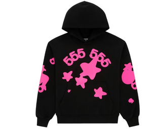 Sp5der Beluga Angel Number Hoodie Black