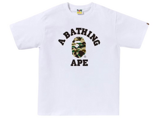 BAPE 1st Camo College Tee White/Yellow