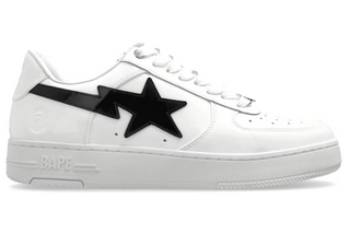 A Bathing Ape Bape Sta #1 White Black Patent Leather
