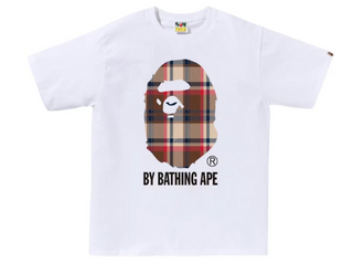 Bape Check By Bathing Ape Tee White/Red