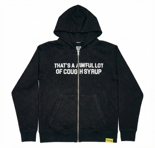 That's A Awful Lot Of Cough Syrup Classic Logo Rhinestone Hoodie Black