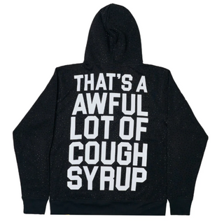 That's A Awful Lot Of Cough Syrup Classic Logo Rhinestone Hoodie Black