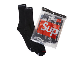 Supreme Hanes Socks (4 Pack) Black