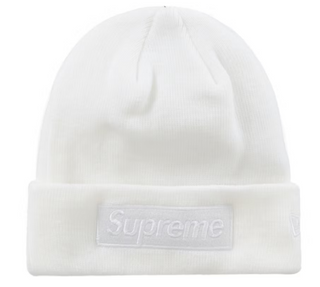 Supreme New Era Box Logo Beanie (FW23) White