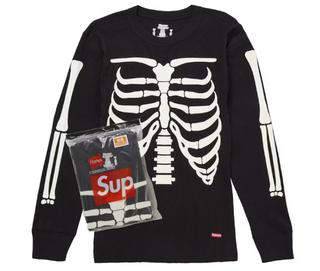 Supreme Hanes Bones Thermal Crew FW25 Black