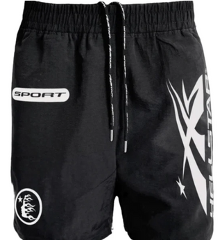Hellstar Sport Athletic Nylon Shorts Black/White
