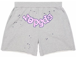 Sp5der OG Web Logo Sweatshorts Ash Grey