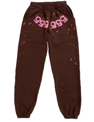 Sp5der Angel Number Sweatpants Brown