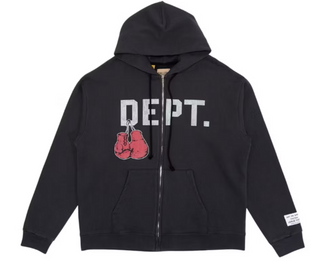 Gallery Dept. Boxing Merch Zip Hoodie Vintage Black