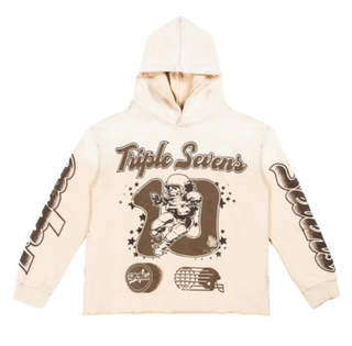 Triple 7s All Star Football Hoodie Beige