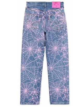 Sp5der AOP Web Vintage Denim 501