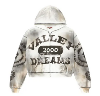 Vale Forever Spiral Zip Up Hoodie White
