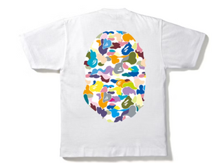 BAPE New Multi Camo Big Ape Head Tee White