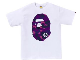 BAPE Color Camo Big Ape Head Tee White/Purple