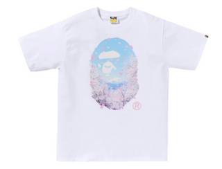 BAPE Sakura Photo Ape Head Tee (SS26) White