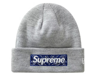 Supreme New Era Box Logo Beanie (FW19) Heather Grey