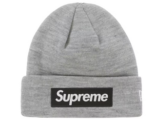 Supreme New Era Box Logo Beanie (FW22) Heather Grey
