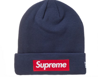 Supreme New Era Box Logo Beanie (FW24) Navy