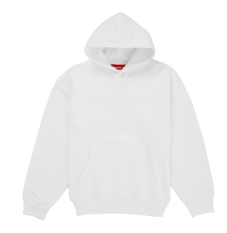 Supreme Classic Logo Hooded Sweatshirt White