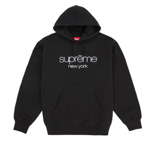 Supreme Classic Logo Hooded Sweatshirt Black