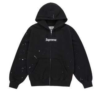 Supreme MM6 Maison Margiela Box Logo Zip Up Hooded Sweatshirt Black