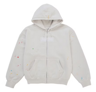 Supreme MM6 Maison Margiela Box Logo Zip Up Hooded Sweatshirt White