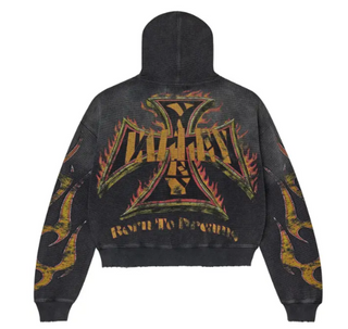 Vale Forever Reborn Waffle Zip Up Hoodie Black