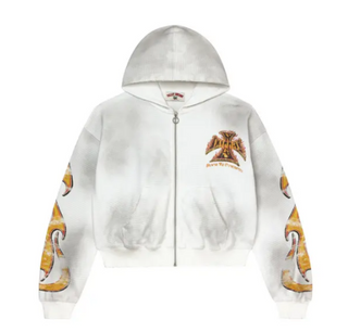 Vale Forever Reborn Waffle Zip Up Hoodie White