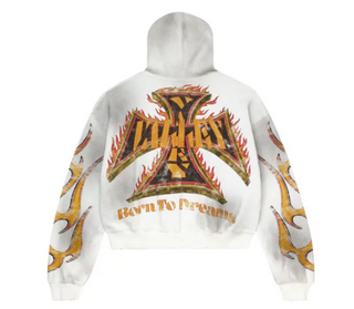 Vale Forever Reborn Waffle Zip Up Hoodie White
