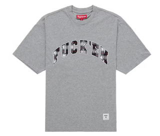 Supreme Fuck Em Plaid S/S Tee Heather Grey