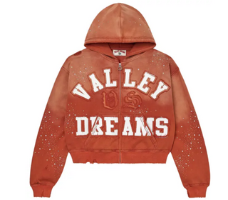 Vale Classico Zip Up Hoodie Orange