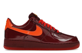 Nike AF1 Low Patent Leather Dark Team Red Safety Orange