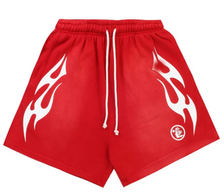 Hellstar Flame Shorts Red/White