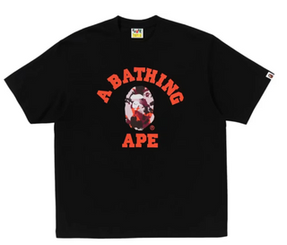 BAPE Map Camo College Relaxed Fit Tee Black